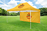 Standard Silver Aluminium Pop Up Gazebo with Canopy - 1 Double Sided Full Back Wall (4.5m x 3m)