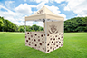 Standard Silver Aluminium Pop Up Gazebo with Canopy - 1 Double Sided Full Wall and 3 Double Sided Half Walls (2m x 2m)